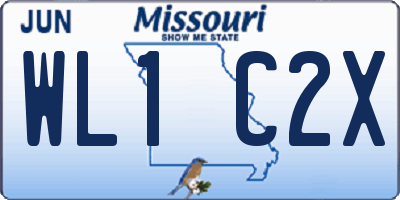 MO license plate WL1C2X