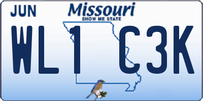 MO license plate WL1C3K