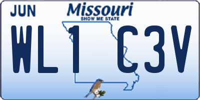 MO license plate WL1C3V