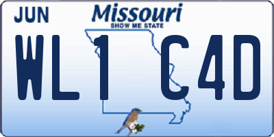 MO license plate WL1C4D