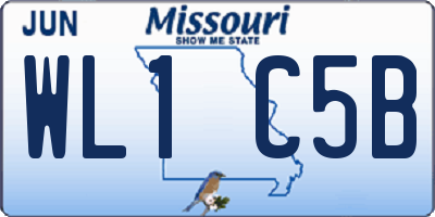 MO license plate WL1C5B