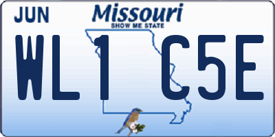 MO license plate WL1C5E
