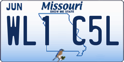 MO license plate WL1C5L
