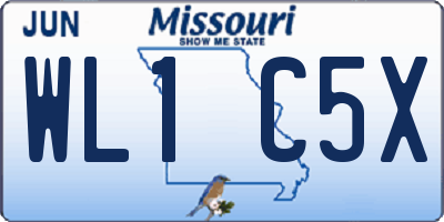 MO license plate WL1C5X