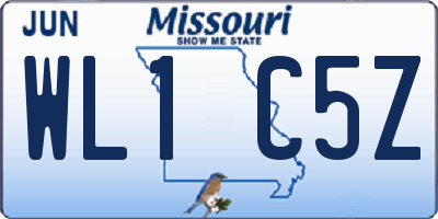 MO license plate WL1C5Z