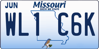 MO license plate WL1C6K