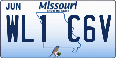 MO license plate WL1C6V