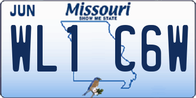 MO license plate WL1C6W