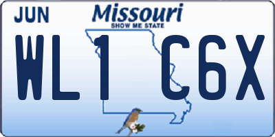 MO license plate WL1C6X