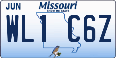 MO license plate WL1C6Z