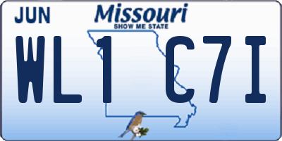 MO license plate WL1C7I
