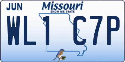 MO license plate WL1C7P
