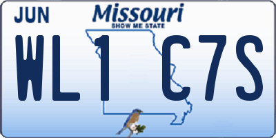 MO license plate WL1C7S