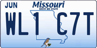 MO license plate WL1C7T
