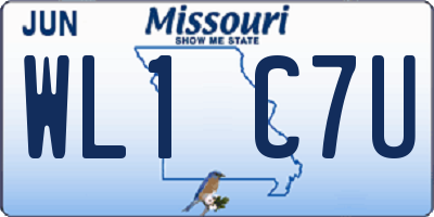 MO license plate WL1C7U