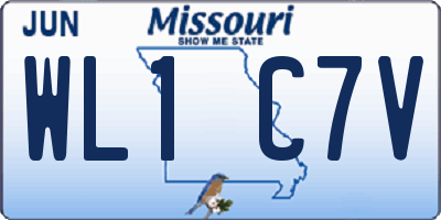 MO license plate WL1C7V