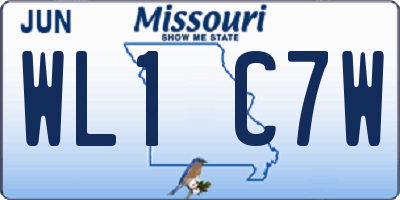 MO license plate WL1C7W