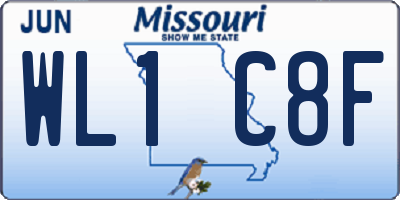 MO license plate WL1C8F