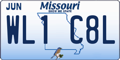 MO license plate WL1C8L