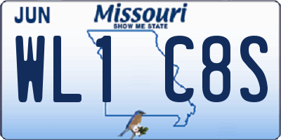 MO license plate WL1C8S