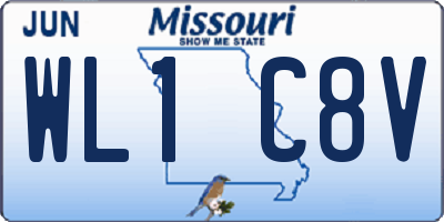 MO license plate WL1C8V