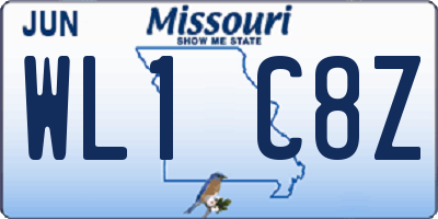 MO license plate WL1C8Z