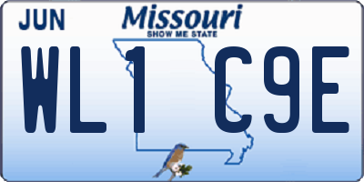 MO license plate WL1C9E