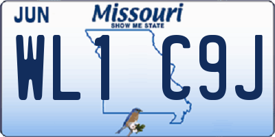 MO license plate WL1C9J