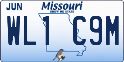 MO license plate WL1C9M