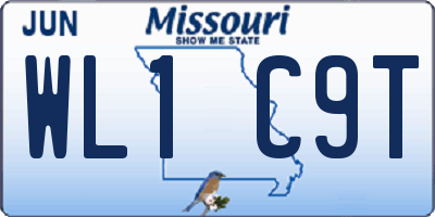 MO license plate WL1C9T