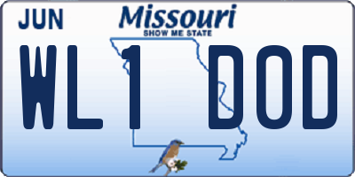MO license plate WL1D0D