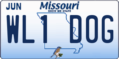 MO license plate WL1D0G