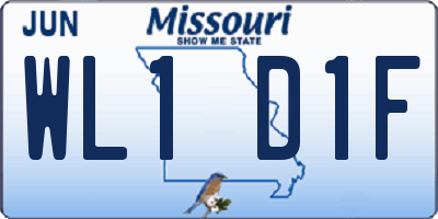 MO license plate WL1D1F