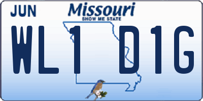 MO license plate WL1D1G