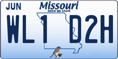 MO license plate WL1D2H