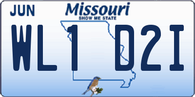 MO license plate WL1D2I