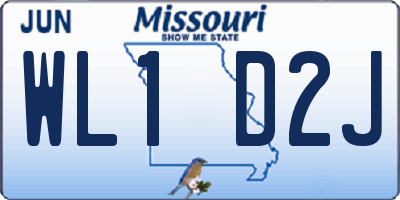 MO license plate WL1D2J