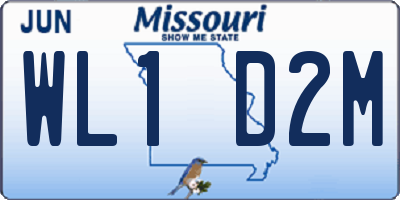 MO license plate WL1D2M
