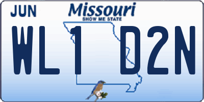 MO license plate WL1D2N