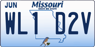 MO license plate WL1D2V