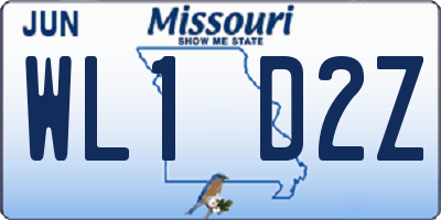 MO license plate WL1D2Z