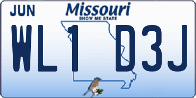MO license plate WL1D3J