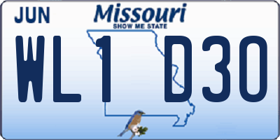 MO license plate WL1D3O