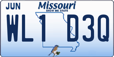 MO license plate WL1D3Q