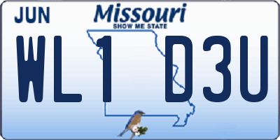 MO license plate WL1D3U