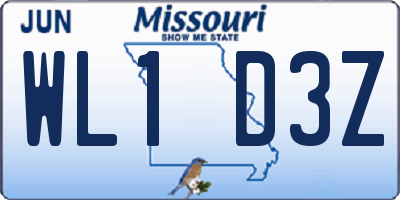 MO license plate WL1D3Z