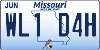 MO license plate WL1D4H