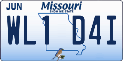 MO license plate WL1D4I