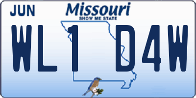 MO license plate WL1D4W