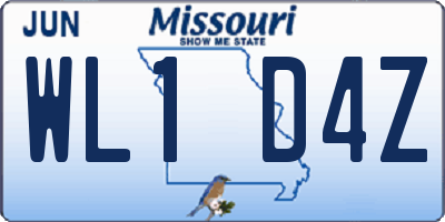 MO license plate WL1D4Z